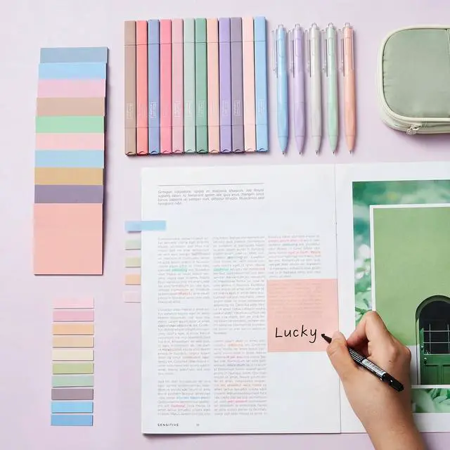 Alt view image 2 of 7 - Book Annotation Kit for Bible Journaling Study, Aesthetic Highlighters Pens, Index Tabs, Sticky Notes, Markers for Annotating Books Bible Page Tabs Supplies