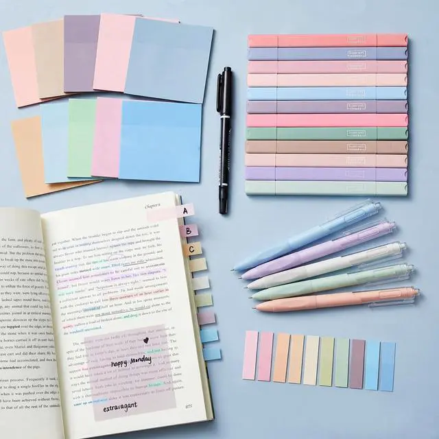 Alt view image 6 of 7 - Book Annotation Kit for Bible Journaling Study, Aesthetic Highlighters Pens, Index Tabs, Sticky Notes, Markers for Annotating Books Bible Page Tabs Supplies
