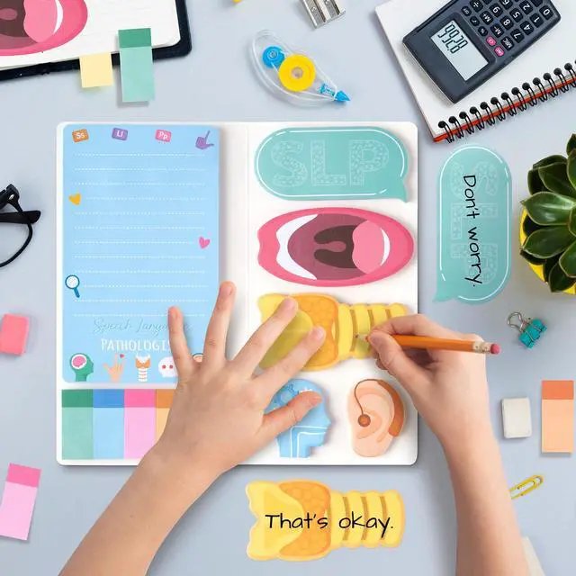 Alt view image 3 of 6 - Speech Language Pathologist Sticky Notes Set SLP Appreciation Gift