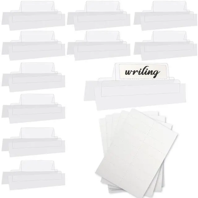 Main image of Inch Insertable Self-Adhesive Tabs with Printable Inserts and File Folder Labels - Clear Planner Tabs for Book Pages
