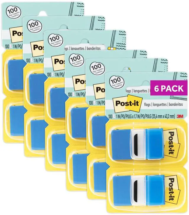 Main image of 1 x 1.7 in, Blue, 12 Dispensers, 50 Flags/Dispenser