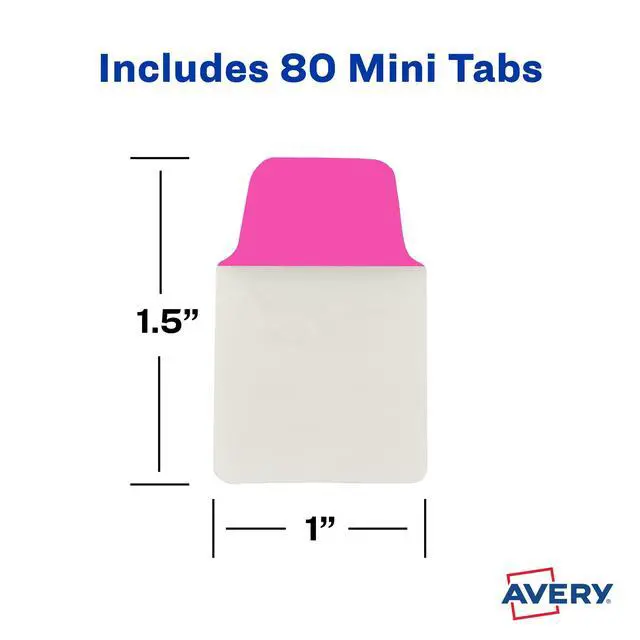 Alt view image 7 of 7 - Mini Ultra Tabs, 1" x 1.5", 2-Side Writable, Assorted Neon Colors, 80 Repositionable Tabs