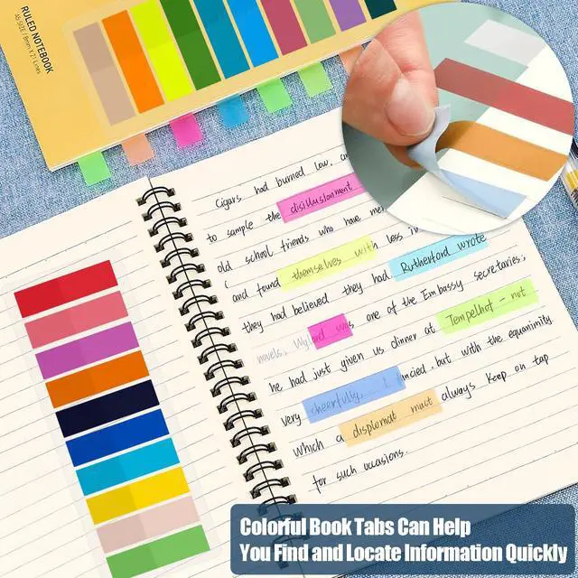 Alt view image 3 of 7 - Book Tabs for Page Markers,Morandi Sticky Note Tabs Page Markers for Notebooks,Book Markers,Colorful Book Tabs, Annotation suppliesTransparent Sticky Tabs for Books,Post It Notes