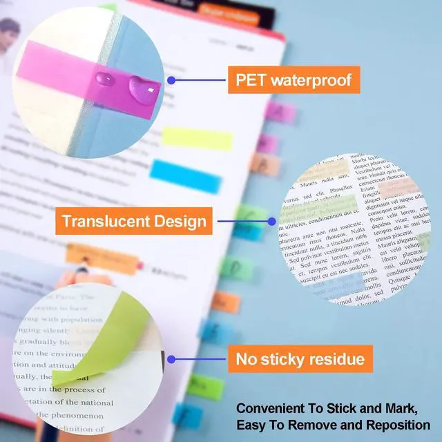 Alt view image 4 of 7 - Book Tabs for Page Markers,Morandi Sticky Note Tabs Page Markers for Notebooks,Book Markers,Colorful Book Tabs, Annotation suppliesTransparent Sticky Tabs for Books,Post It Notes
