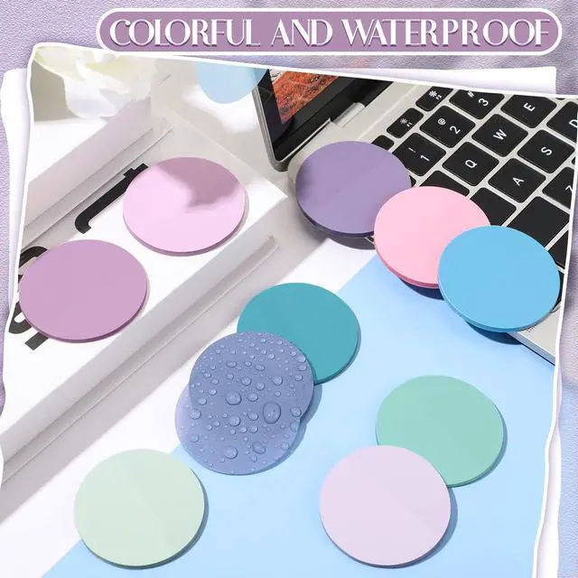 Alt view image 7 of 7 - Sheets Transparent Sticky Notes Round Translucent Sticky Notes Tabs Colorful Page Flags Stickers Clear Book Markers Bible Journaling Office Back to School Supplies