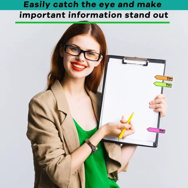 Alt view image 5 of 7 - Sign Here Tabs Colored Flag Stickers Self-Stick Notes 8 Colors with Dispenser Arrow Flag Easy to Post for Notary Books Paper