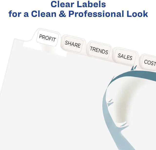 Alt view image 4 of 7 - Binder Dividers, Easy Print & Apply Clear Label Strip, Index Maker, White Tabs, 5 Sets