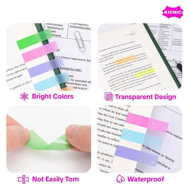 Alt view image 4 of 7 - Page Markers Sticky Index Tabs 1500 Pcs, Arrow Flag Tabs Colored Sticky Notes for Page Marker Bookmarks, 10 Colors, Stick Securely, Remove Cleanly