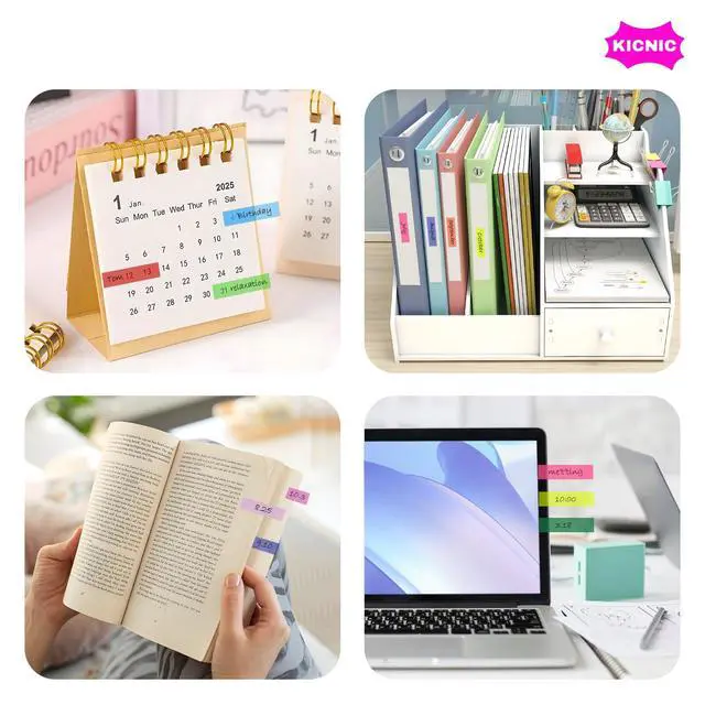 Alt view image 7 of 7 - Page Markers Sticky Index Tabs 1500 Pcs, Arrow Flag Tabs Colored Sticky Notes for Page Marker Bookmarks, 10 Colors, Stick Securely, Remove Cleanly