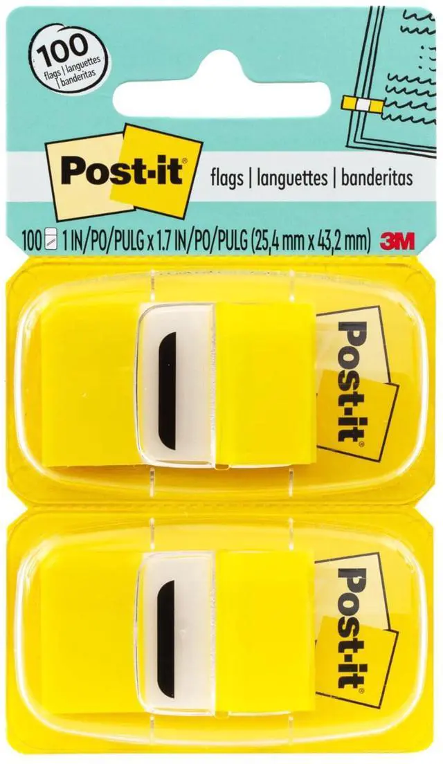 Main image of 1 x 1.7 in, Yellow, 12 Dispensers, 50 Flags/Dispenser