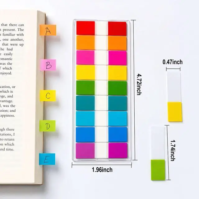 Alt view image 2 of 7 - Transparent Sticky Tabs Writable Book Tabs 720PCS Repositionable PET Clear Page Markers Index Tabs for Notebooks Study Office Use Adults Artists