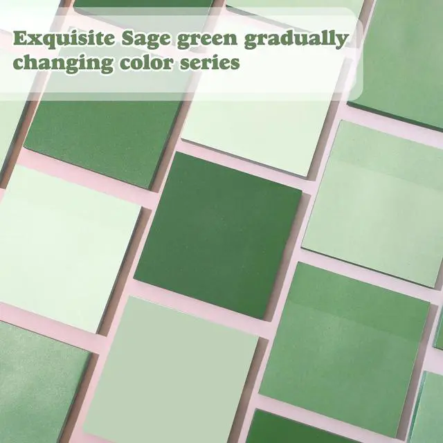 Alt view image 3 of 6 - Sage Green Sticky Notes Back to School Gifts Sage Green Office Supplies 3 x 3 Inches Pastel Self Stick Note Pads for Back to School Office Bible Journaling Planner