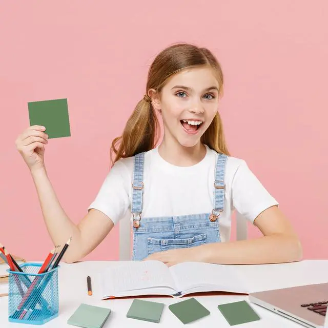 Alt view image 5 of 6 - Sage Green Sticky Notes Back to School Gifts Sage Green Office Supplies 3 x 3 Inches Pastel Self Stick Note Pads for Back to School Office Bible Journaling Planner