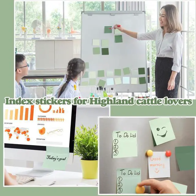 Alt view image 6 of 6 - Sage Green Sticky Notes Back to School Gifts Sage Green Office Supplies 3 x 3 Inches Pastel Self Stick Note Pads for Back to School Office Bible Journaling Planner
