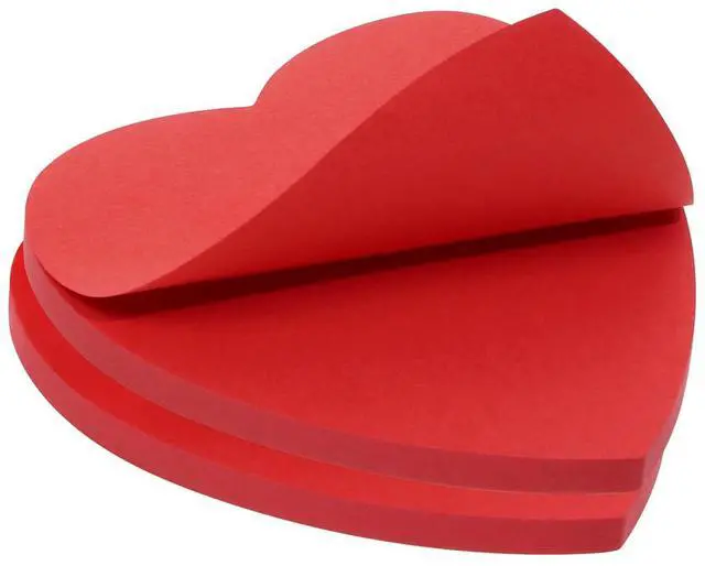 Main image of Red Kraft Paper Sticky Notes Heart Shaped Self-Stick Blank Book Tabs Paper Markers Sticky Notes Pad Index Sticker for Home Office Remark