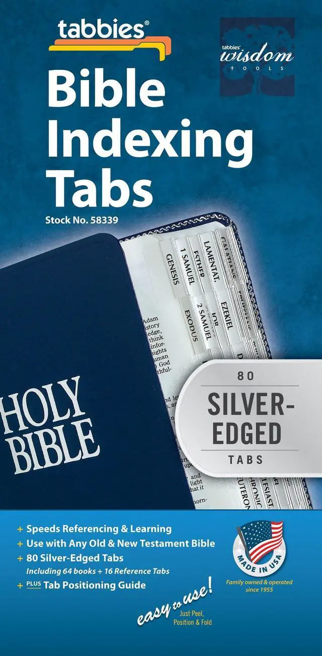 Alt view image 3 of 7 - Edged Bible Tabs, Old & New Testament, 80 Permanent Self-Adhesive Bible Index Tabs, Easy-to-Read Book Labels for Study Bibles, Women & Men, 64 Books & 16 References, Positioning Guide