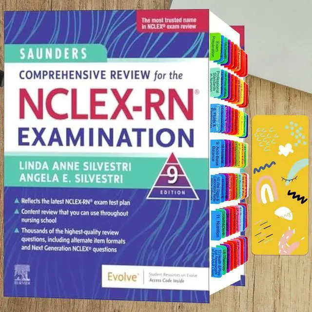 Alt view image 4 of 4 - Index Tabs for Saunders Comprehensive Review for the Examination. 72 Printed NCLEX-RN 9th Edition Tabs, with Page Markers and Alignment Guide & Bookmark