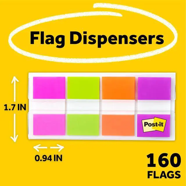 Alt view image 2 of 7 - 94 x 1.7 in, Multicolor, 2 Dispensers, 80 Flags/Dispenser