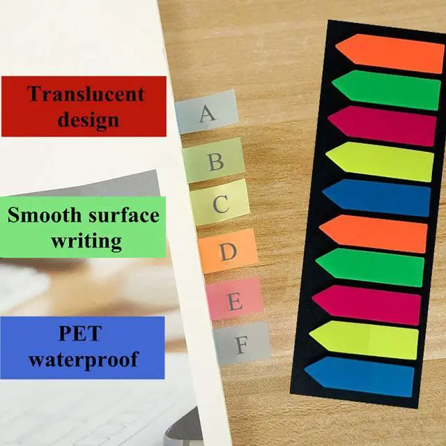 Alt view image 3 of 7 - Neon Page Markers Sticky Index Tabs, Colored Index Tab Flags, Fluorescen Sticker Tabs Note for Books, 12 Sets 2 Designs