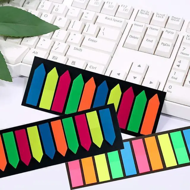 Alt view image 6 of 7 - Neon Page Markers Sticky Index Tabs, Colored Index Tab Flags, Fluorescen Sticker Tabs Note for Books, 12 Sets 2 Designs