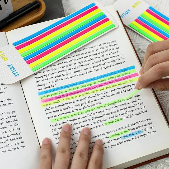 Alt view image 2 of 6 - Highlighter Tape Highlighter Stripe, Long Page Tabs, Transparent Sticky Page Markers Tabs, Colorful Page Markers Sticky, Index Tabs, Book Tabs for Annotating Books, Page Tape for Index Note