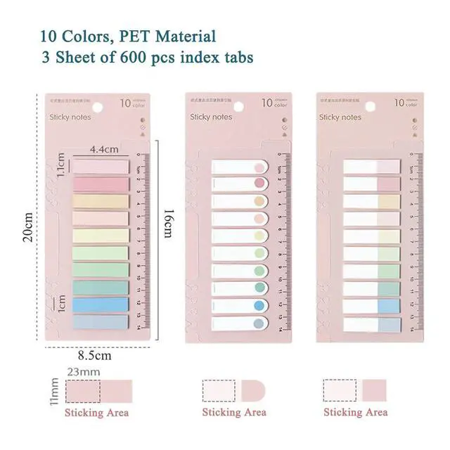 Alt view image 3 of 7 - Morandi Sticky Tabs Book Notes Tabs, Page Markers Tabs Pastel Book Tabs Reading Tabs Annotation Tabs Page Markers Sticky Index Tabs with Ruler Tabs for Annotating Books
