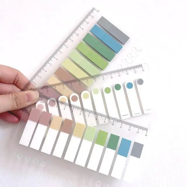 Alt view image 6 of 7 - Morandi Sticky Tabs Book Notes Tabs, Page Markers Tabs Pastel Book Tabs Reading Tabs Annotation Tabs Page Markers Sticky Index Tabs with Ruler Tabs for Annotating Books
