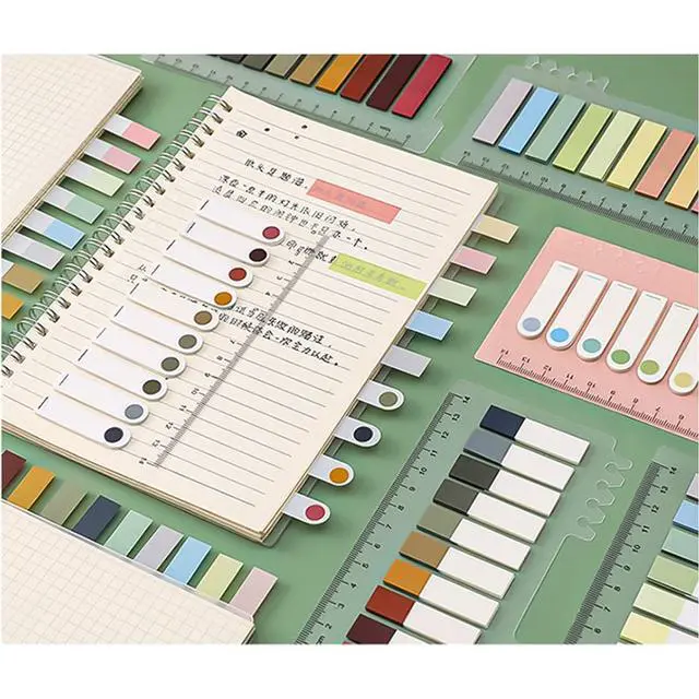 Alt view image 4 of 7 - Morandi Sticky Tabs Book Notes Tabs, Page Markers Tabs Pastel Book Tabs Reading Tabs Annotation Tabs Page Markers Sticky Index Tabs with Ruler Tabs for Annotating Books