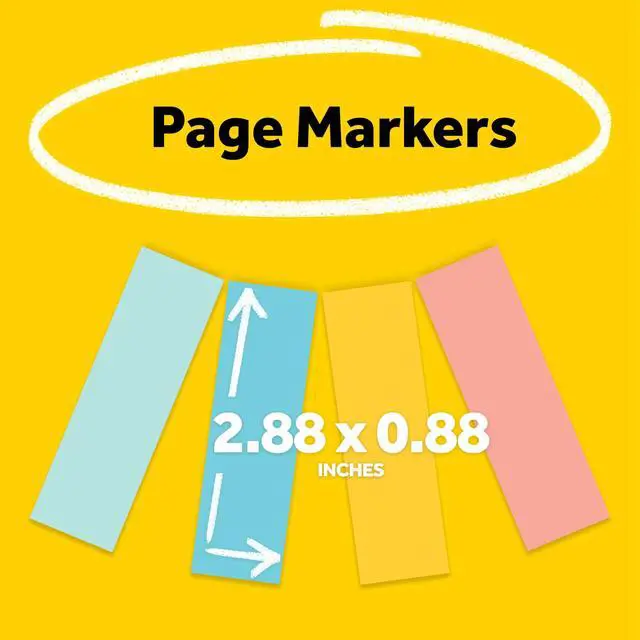 Alt view image 2 of 7 - Page Markers, 0.5 x 1 .7 in, Assorted Colors, 4 Pads