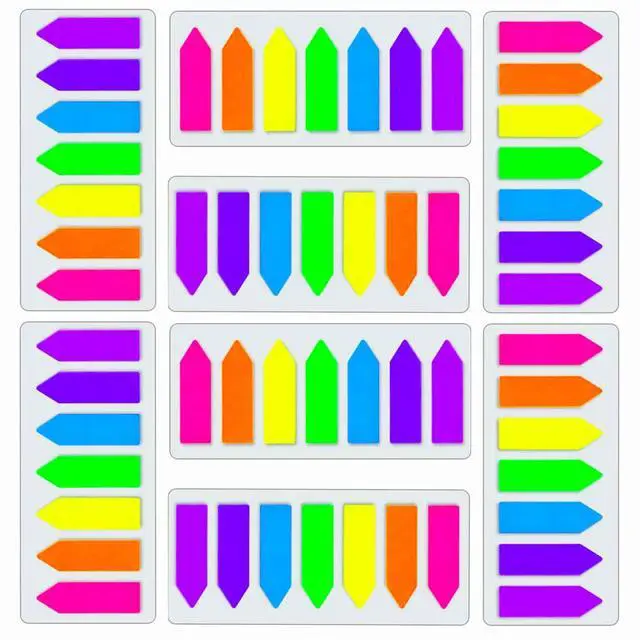 Main image of 7 Color Index Tabs Index Flag Bright Colors Page Index Stickers Translucent Page Makers for Page Bookmarks