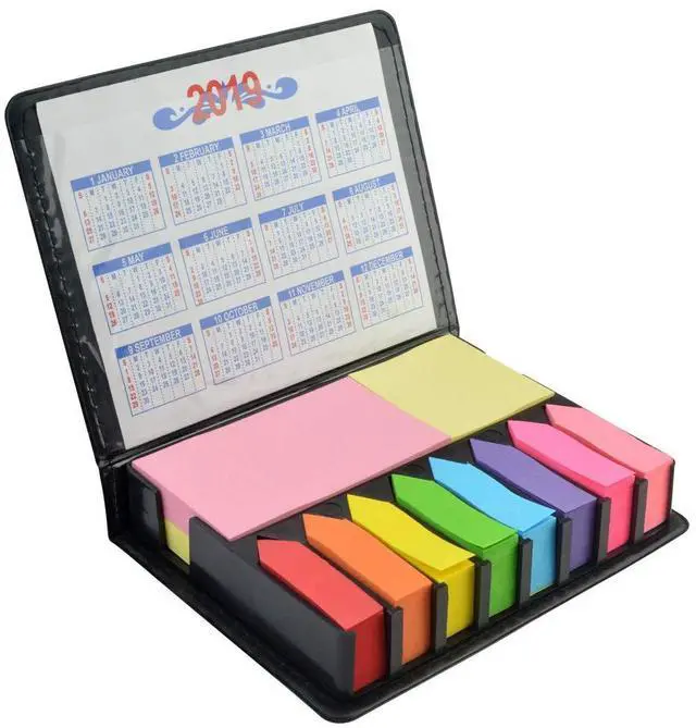 Main image of Page Markers Tabs Page Flags Sticky Index Tabs Arrow Flag Tabs, Fluorescent Color Note Page Markers Labels Sticky Notes Writable File Flags with PU Box, 11 Colors 3 Sizes