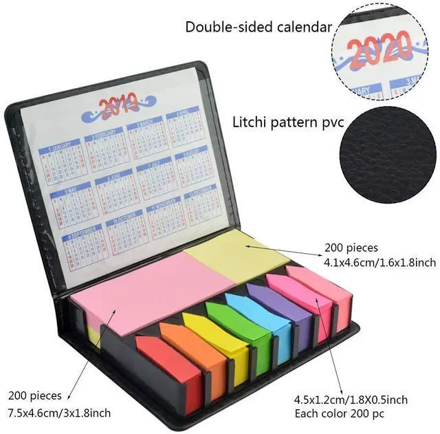Alt view image 4 of 7 - Page Markers Tabs Page Flags Sticky Index Tabs Arrow Flag Tabs, Fluorescent Color Note Page Markers Labels Sticky Notes Writable File Flags with PU Box, 11 Colors 3 Sizes