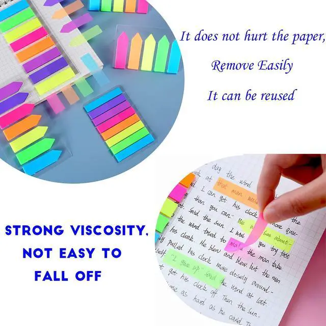 Alt view image 3 of 7 - 7 Color Index Tabs Index Flag Bright Colors Page Index Stickers Translucent Page Makers for Page Bookmarks