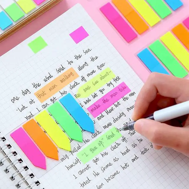 Alt view image 6 of 7 - 7 Color Index Tabs Index Flag Bright Colors Page Index Stickers Translucent Page Makers for Page Bookmarks