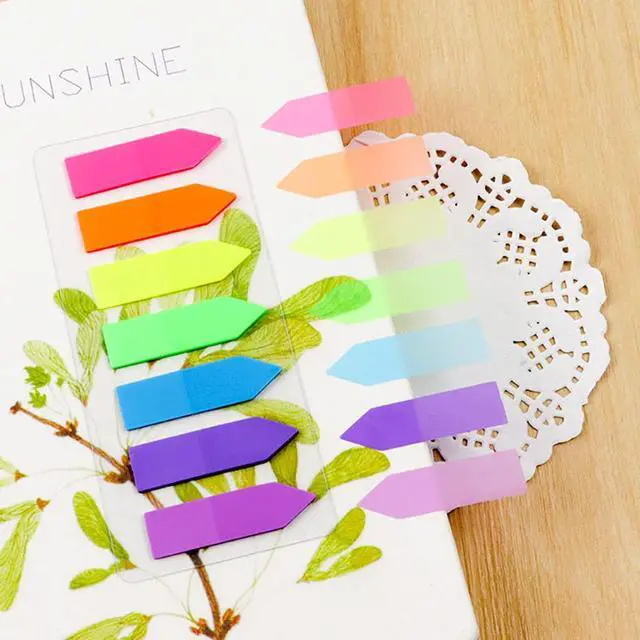 Alt view image 7 of 7 - 7 Color Index Tabs Index Flag Bright Colors Page Index Stickers Translucent Page Makers for Page Bookmarks