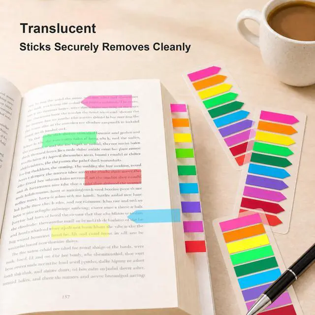 Alt view image 3 of 5 - Page Markers Bright Sticky Index Tabs, Clear Arrow Flags Tab