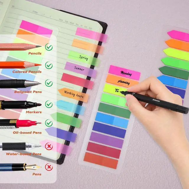 Alt view image 5 of 5 - Page Markers Bright Sticky Index Tabs, Clear Arrow Flags Tab