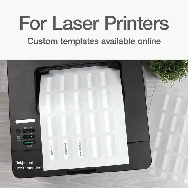 Alt view image 3 of 7 - Laser Printable Tabs, Permanent Index Tabs, Customizable Adhesive Labels, White, 2" x 0.875", 300 Per Pack