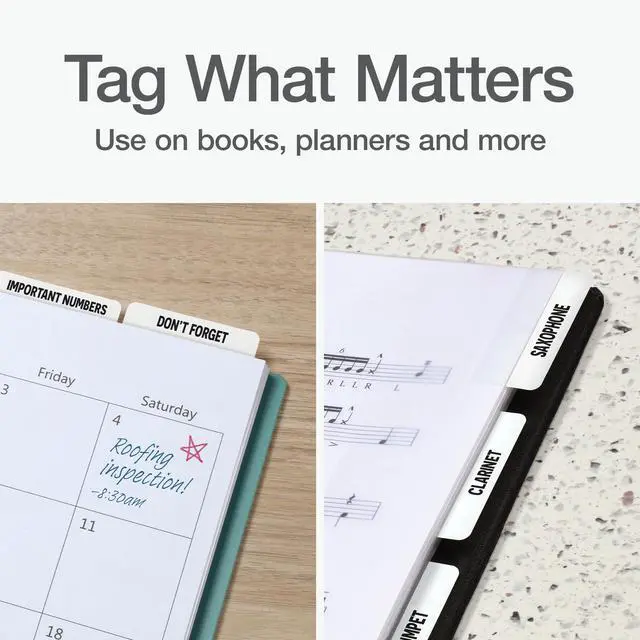 Alt view image 6 of 7 - Laser Printable Tabs, Permanent Index Tabs, Customizable Adhesive Labels, White, 2" x 0.875", 300 Per Pack