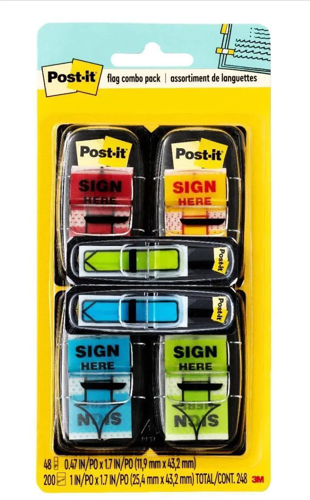 Main image of Message Sign Here Flags Value Pack, 4 Dispensers/Pack
