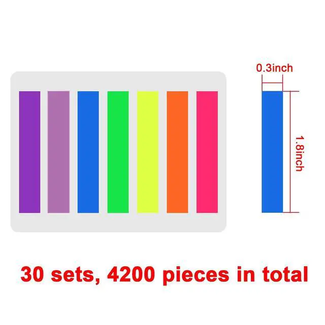 Alt view image 2 of 7 - Pieces Flag Tabs Colored Page Markers Sticky Index Tabs Page Flags, 30 Sets 7 Colors