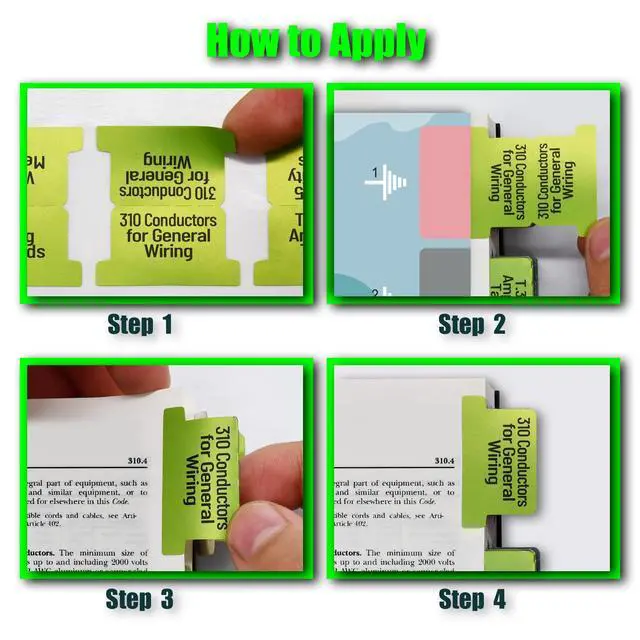 Alt view image 6 of 7 - 2020/2023 National Electrical Code Self-AdhesiveTabs, Color-Coded and Laminated with Ohm's Law Stickers and Wire Chart,