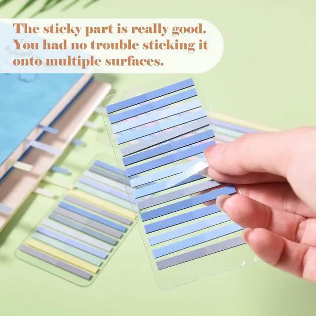 Alt view image 4 of 6 - Transparent Highlighter Tape Reusable, Clear Sticky Tabs for Annotating Books, Long Highlighting Strips Page Markers Index Tabs, Sticky Notes Aesthetic Office School Supplies