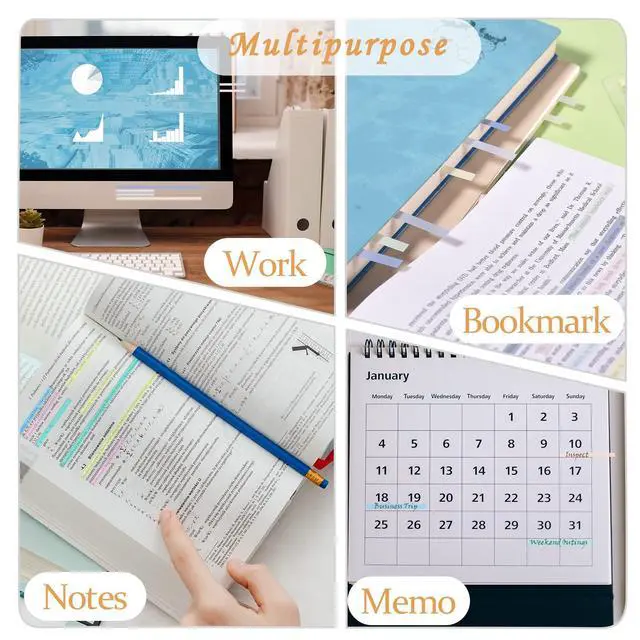 Alt view image 6 of 6 - Transparent Highlighter Tape Reusable, Clear Sticky Tabs for Annotating Books, Long Highlighting Strips Page Markers Index Tabs, Sticky Notes Aesthetic Office School Supplies