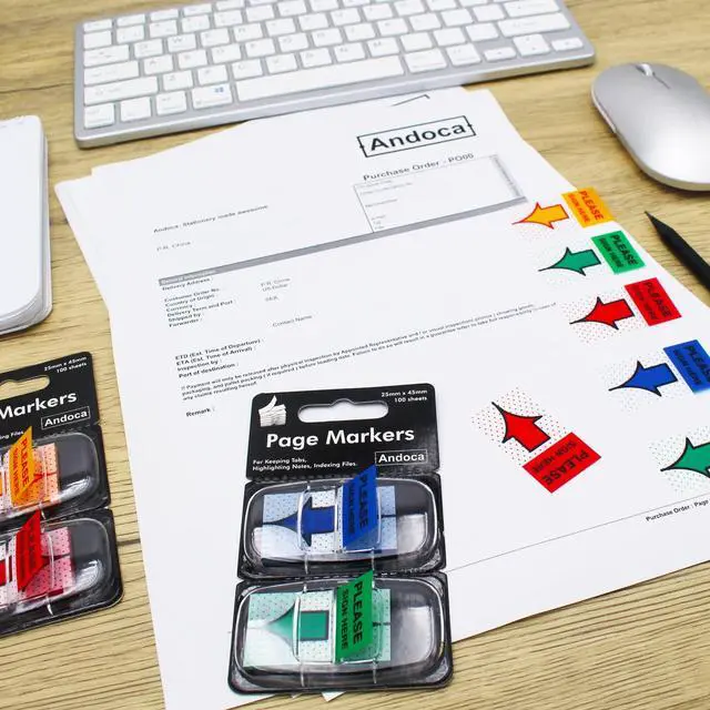 Alt view image 4 of 7 - Please Sign Here Message Flags Assorted Color, 400 Pages Total, 0.98 x 1.77 Inch Wide, Easy to Post, 50 Flags/Dispenser, 8 Dispensers/Pack