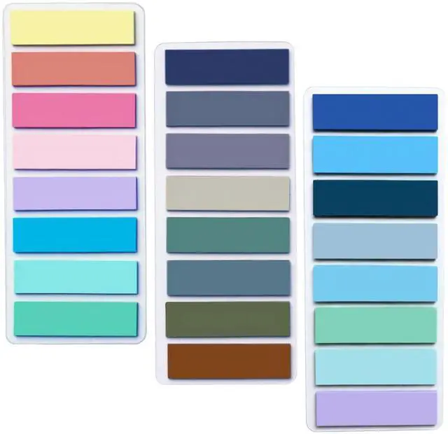 Main image of Sticky Tabs 600 Pcs, Morandi Color Book Tabs, 0.5" x 1.77" Repositionable Annotation Tabs, No Residue Page Markers, Transparent Sticky Notes for Books, Notebooks, School & Office Supplies