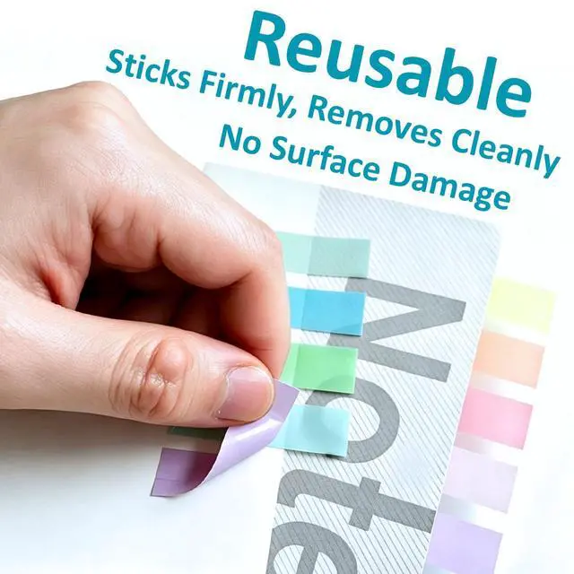 Alt view image 5 of 7 - Sticky Tabs 600 Pcs, Morandi Color Book Tabs, 0.5" x 1.77" Repositionable Annotation Tabs, No Residue Page Markers, Transparent Sticky Notes for Books, Notebooks, School & Office Supplies