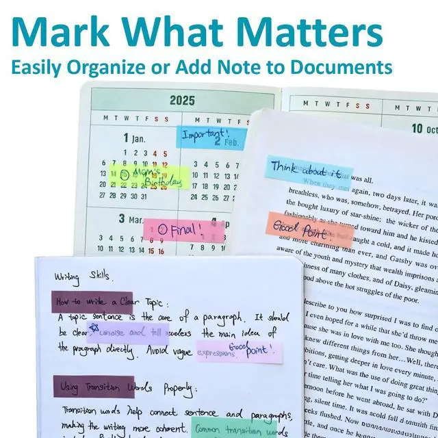 Alt view image 7 of 7 - Sticky Tabs 600 Pcs, Morandi Color Book Tabs, 0.5" x 1.77" Repositionable Annotation Tabs, No Residue Page Markers, Transparent Sticky Notes for Books, Notebooks, School & Office Supplies