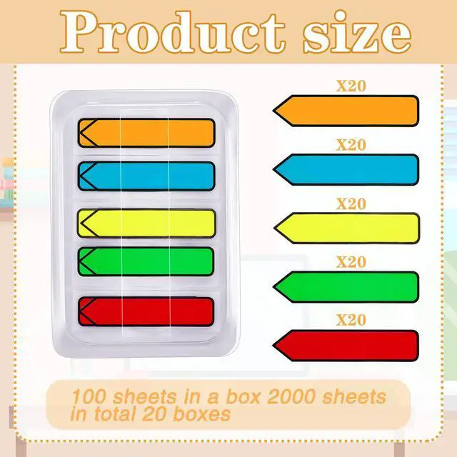 Alt view image 2 of 7 - Markers Colored Sticky Tabs Arrow Flags Tabs with Dispenser - 5 Colors Sign Here Index Tab Stickers for Notebooks, Books, Documents, Office Paper Organization