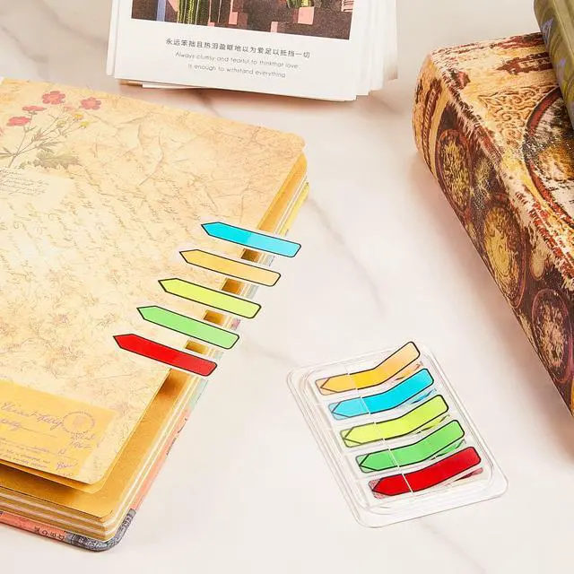 Alt view image 5 of 7 - Markers Colored Sticky Tabs Arrow Flags Tabs with Dispenser - 5 Colors Sign Here Index Tab Stickers for Notebooks, Books, Documents, Office Paper Organization